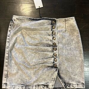 Retrofete Black/Gray acid washed Denim Pencil Skirt medium New/ 16”Long/29”waist